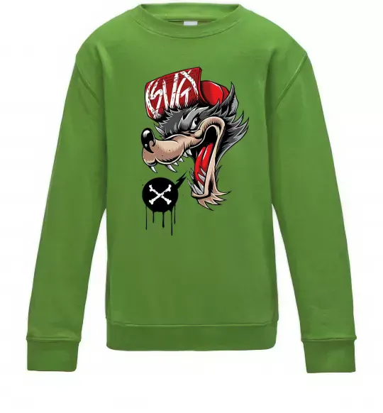 Детский Свитшот Swag wolf Лаймовый фото