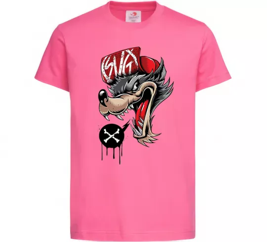 Дитяча футболка Swag wolf Яскраво-рожевий фото