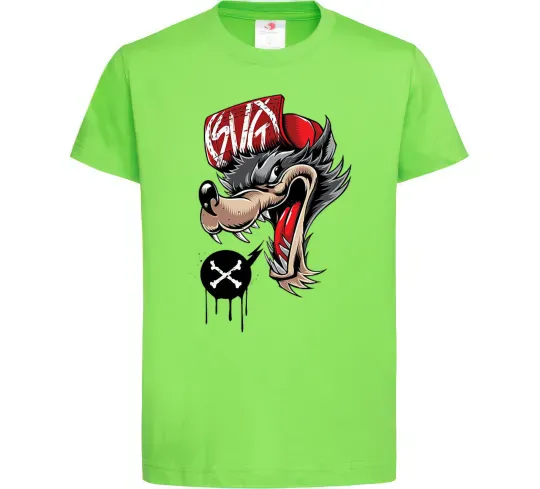 Дитяча футболка Swag wolf Лаймовий фото