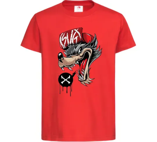 Дитяча футболка Swag wolf Червоний фото