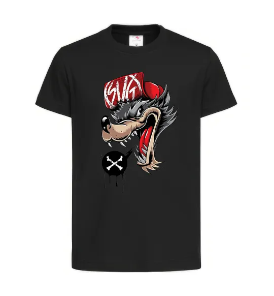 Дитяча футболка Swag wolf Чорний фото