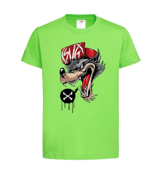 Дитяча футболка Swag wolf Лаймовий фото