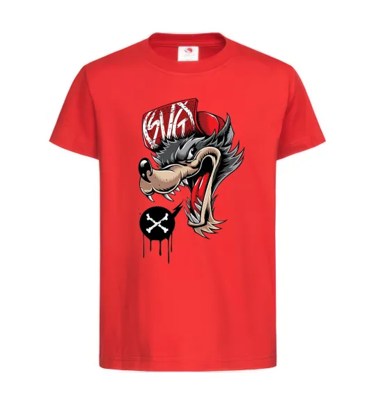 Дитяча футболка Swag wolf Червоний фото