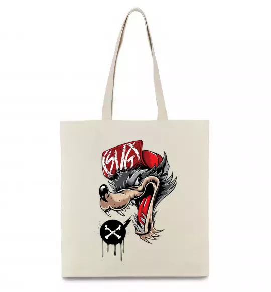 Эко-сумка Swag wolf Бежевый фото