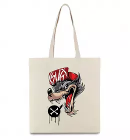 Эко-сумка Вовк мозаїка Черный фото