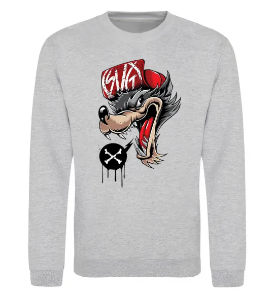 Світшот Swag wolf Сірий меланж фото