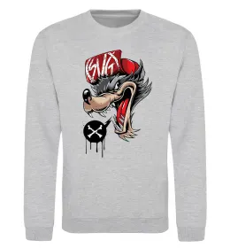 Світшот Swag wolf Сірий меланж фото