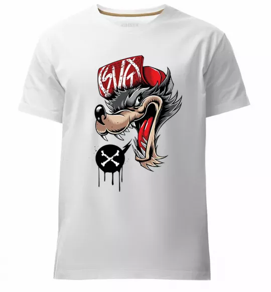Чоловіча преміум футболка Swag wolf Білий фото
