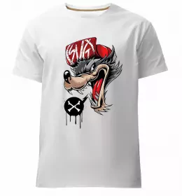 Чоловіча преміум футболка Вовчий оскал Чорний фото