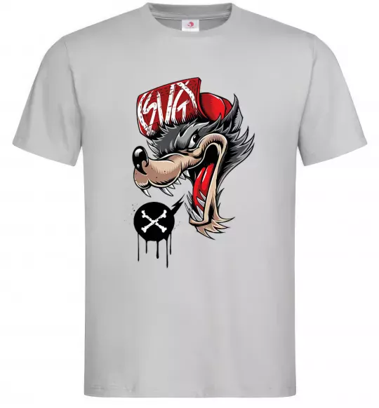 Мужская футболка Swag wolf Серый фото