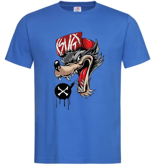 Мужская футболка Swag wolf Ярко-синий фото
