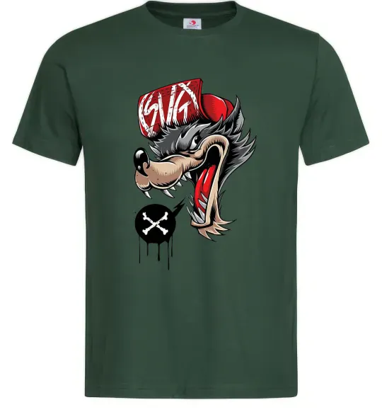 Мужская футболка Swag wolf Темно-зеленый фото