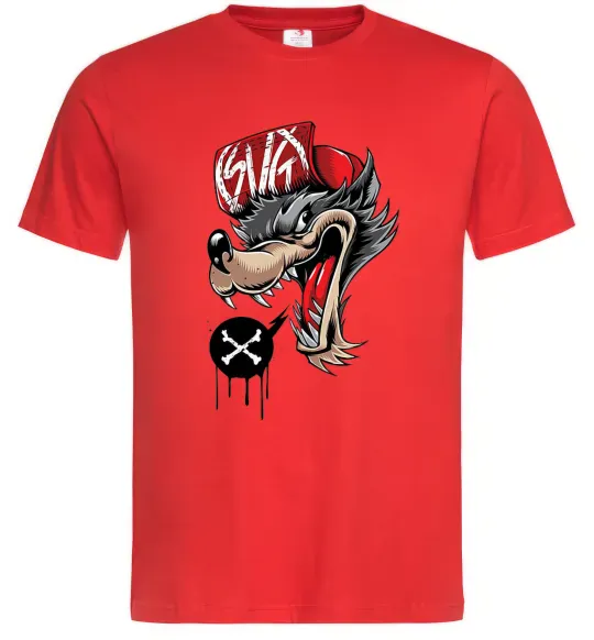 Мужская футболка Swag wolf Красный фото