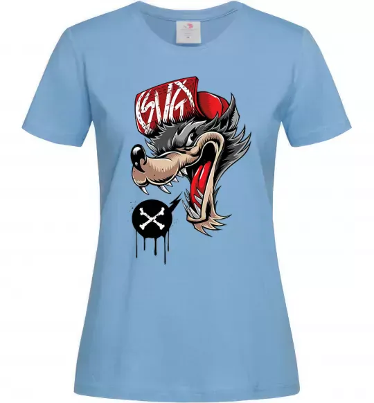 Жіноча футболка Swag wolf Блакитний фото