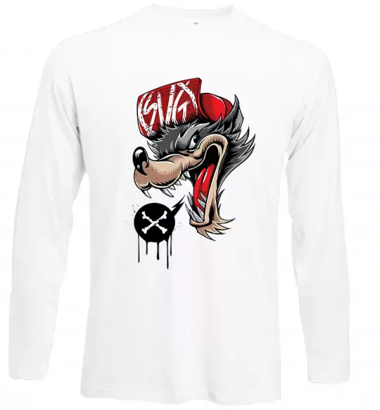 Лонгслив Swag wolf Белый фото