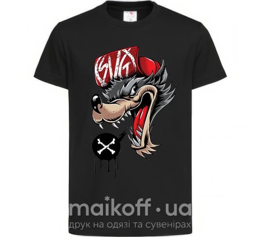 Детская футболка Swag wolf Черный фото