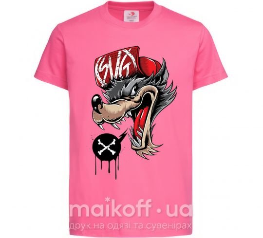 Детская футболка Swag wolf Ярко-розовый фото