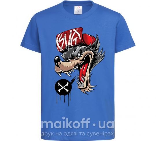 Детская футболка Swag wolf Ярко-синий фото