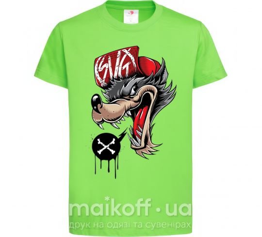 Детская футболка Swag wolf Лаймовый фото