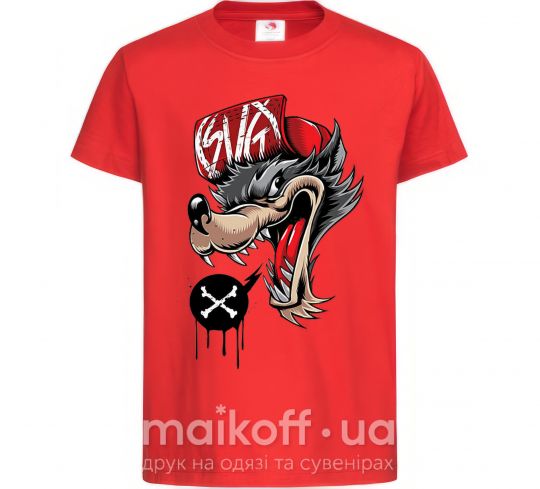 Детская футболка Swag wolf Красный фото