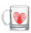Чашка скляна Сердце отпечаток Прозорий фото