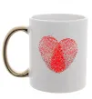 Чашка с цветной ручкой Серце відбиток Золото Чашка с цветной ручкой Серце відбиток Золото фото