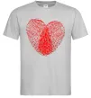 Мужская футболка Серце відбиток Серый фото