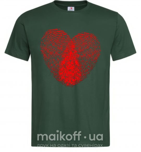 Мужская футболка Сердце отпечаток Темно-зеленый фото