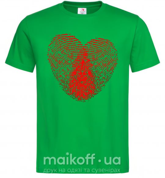Мужская футболка Сердце отпечаток Зеленый фото