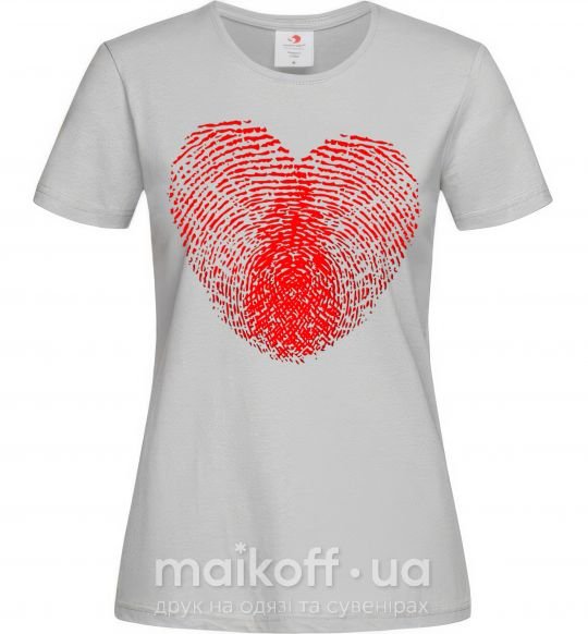 Жіноча футболка Сердце отпечаток Сірий фото