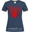 Жіноча футболка Сердце отпечаток Темно-синій фото