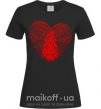Женская футболка Сердце отпечаток Черный фото
