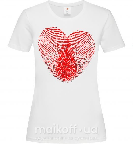 Жіноча футболка Сердце отпечаток Білий фото