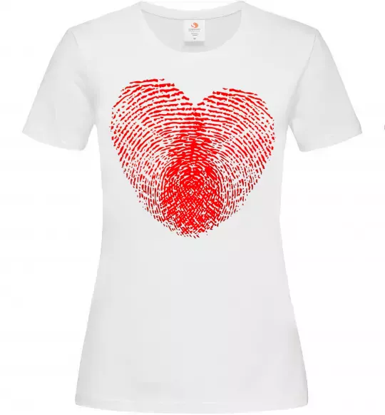Женская футболка Серце відбиток Белый фото