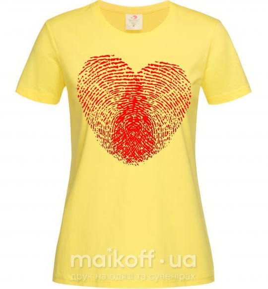 Женская футболка Сердце отпечаток Лимонный фото