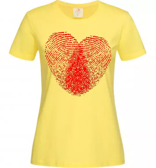 Женская футболка Серце відбиток Лимонный фото