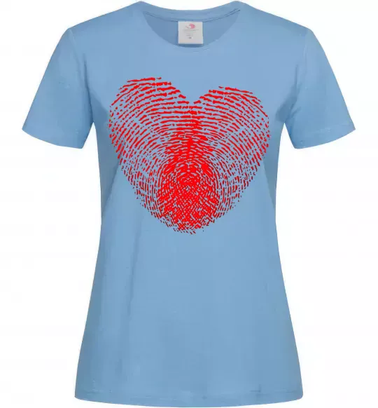 Женская футболка Серце відбиток Голубой фото