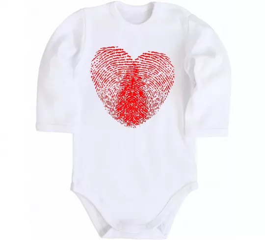 Дитячий бодік Серце відбиток Білий фото