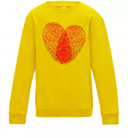 Дитячий світшот Серце відбиток Сонячно жовтий фото