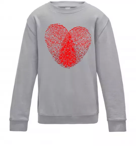 Дитячий світшот Серце відбиток Сірий меланж фото