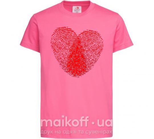 Дитяча футболка Сердце отпечаток Яскраво-рожевий фото