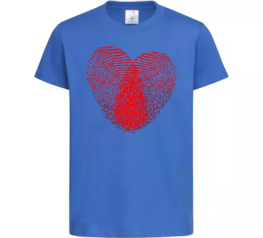 Детская футболка Серце відбиток Ярко-синий фото