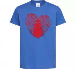 Детская футболка Серце відбиток Ярко-синий фото