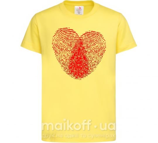 Детская футболка Сердце отпечаток Лимонный фото