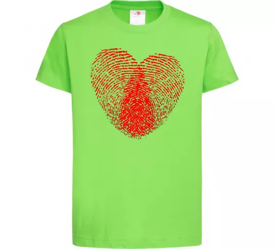 Детская футболка Серце відбиток Лаймовый фото