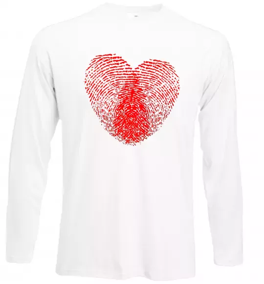 Лонгслів Серце відбиток Білий фото