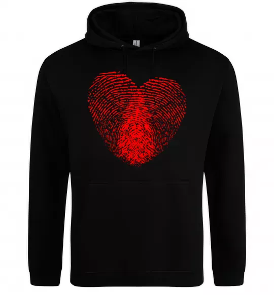 Чоловіча толстовка (худі) Серце відбиток Чорний фото