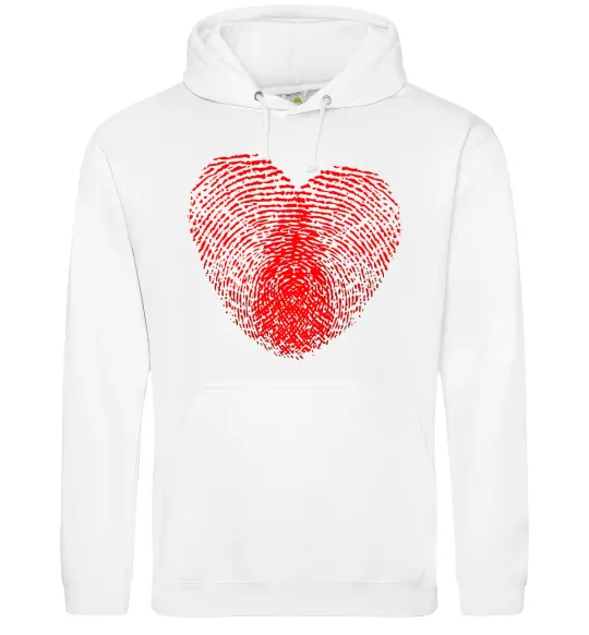 Чоловіча толстовка (худі) Серце відбиток Білий фото