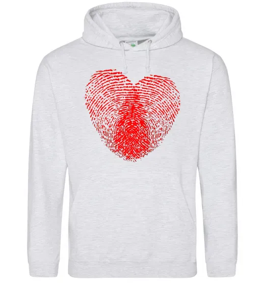 Чоловіча толстовка (худі) Серце відбиток Сірий меланж фото