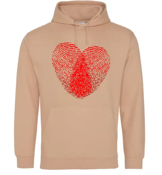 Чоловіча толстовка (худі) Серце відбиток Пісочний фото